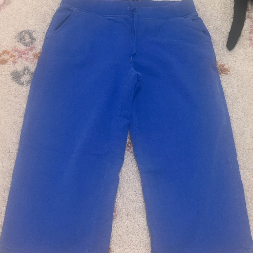 Talbots Blue Wide Leg Cropped Sweatpants